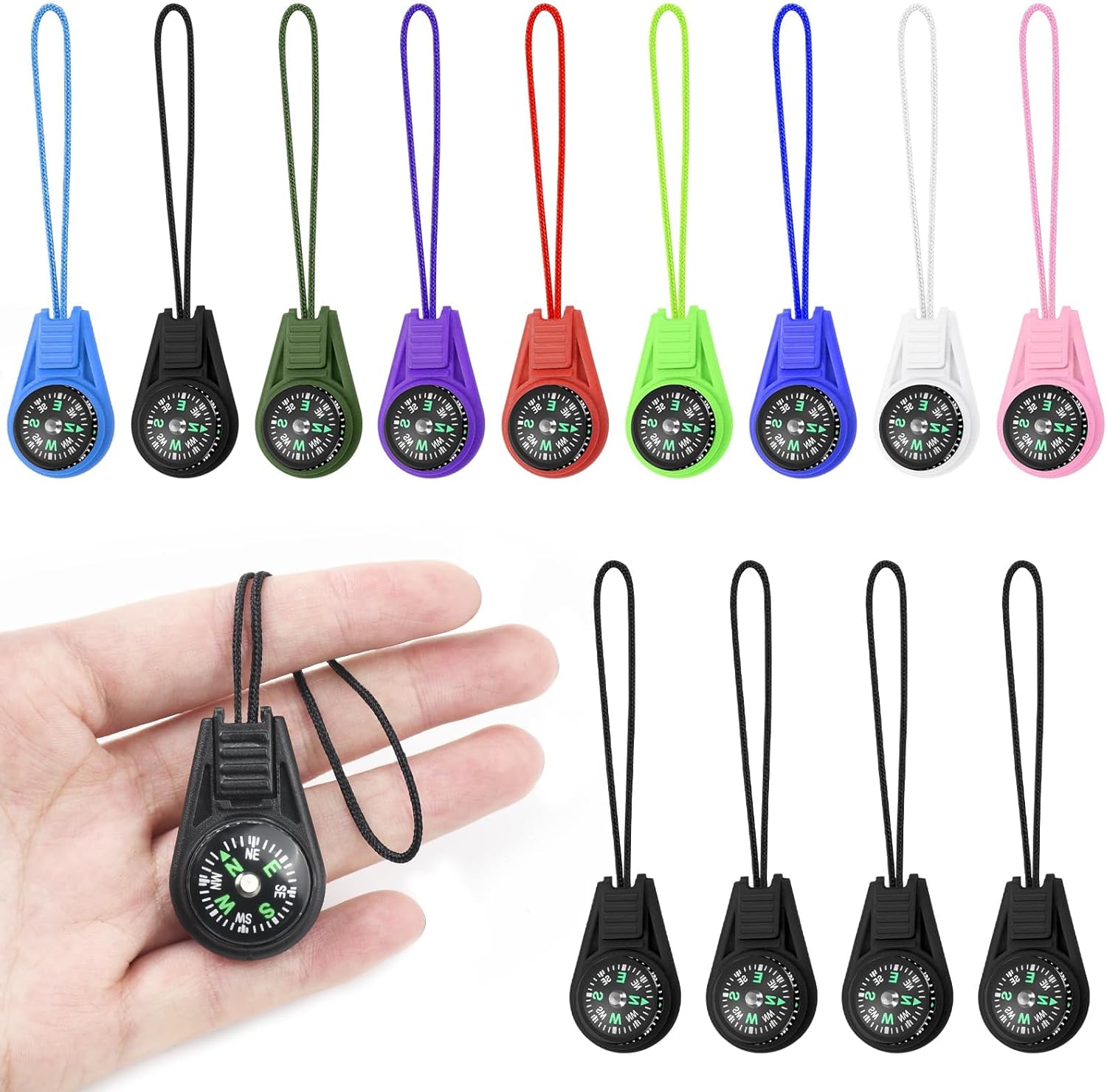 Mini Compass for Kids Keychain, Multi-Color Outdoor Camping Hiking Pocket Compass for Survival Kits