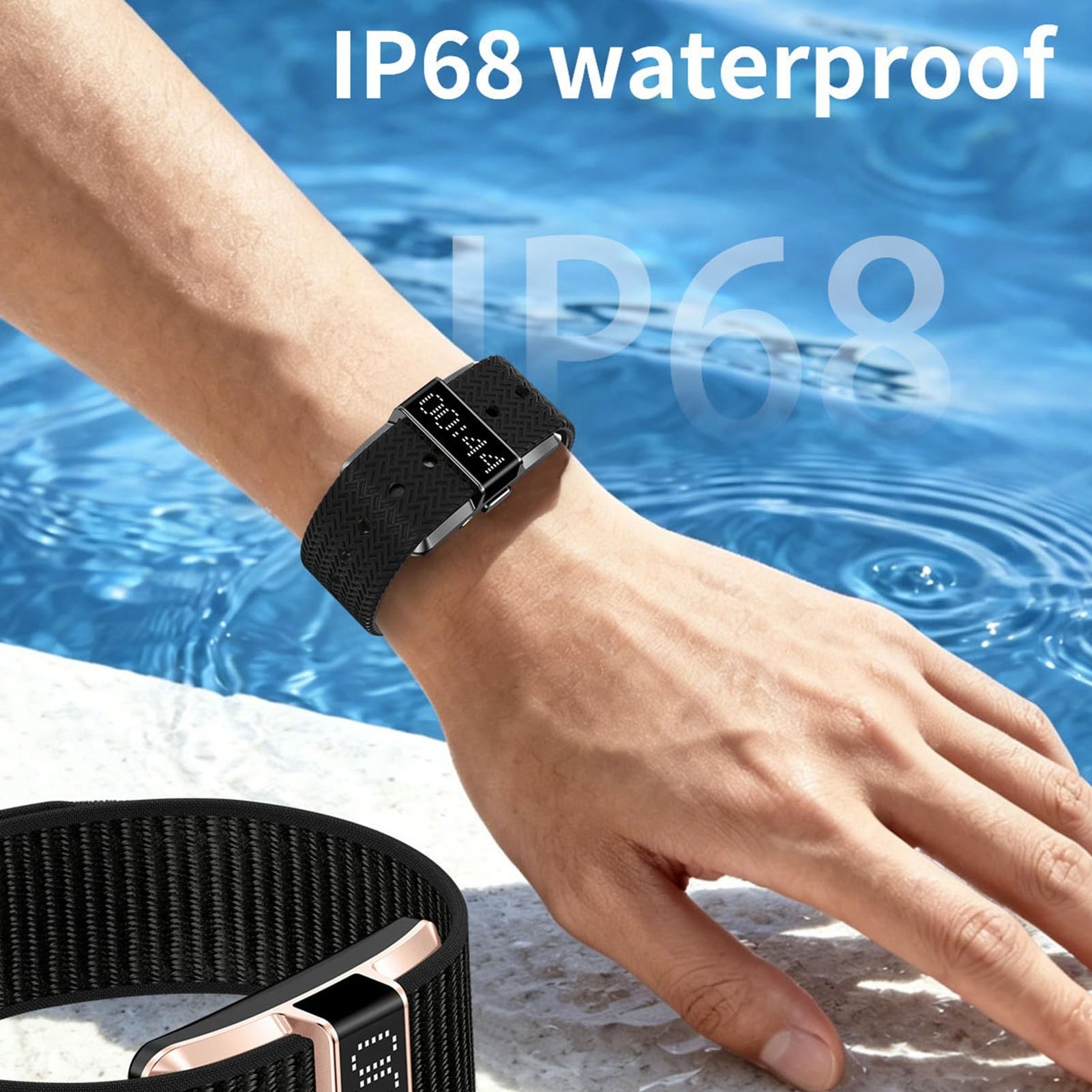 Bracciale Intelligente IP68 Monitor del Sonno Impermeabile (BLACK)