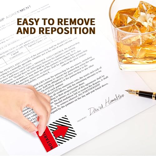 Miniatura 2 de 1600 calcomanías con inicial Here Tabs con dispensador de bandera de flecha inicial Here Banderas fáciles de publicar para cuadernos, anotaciones,