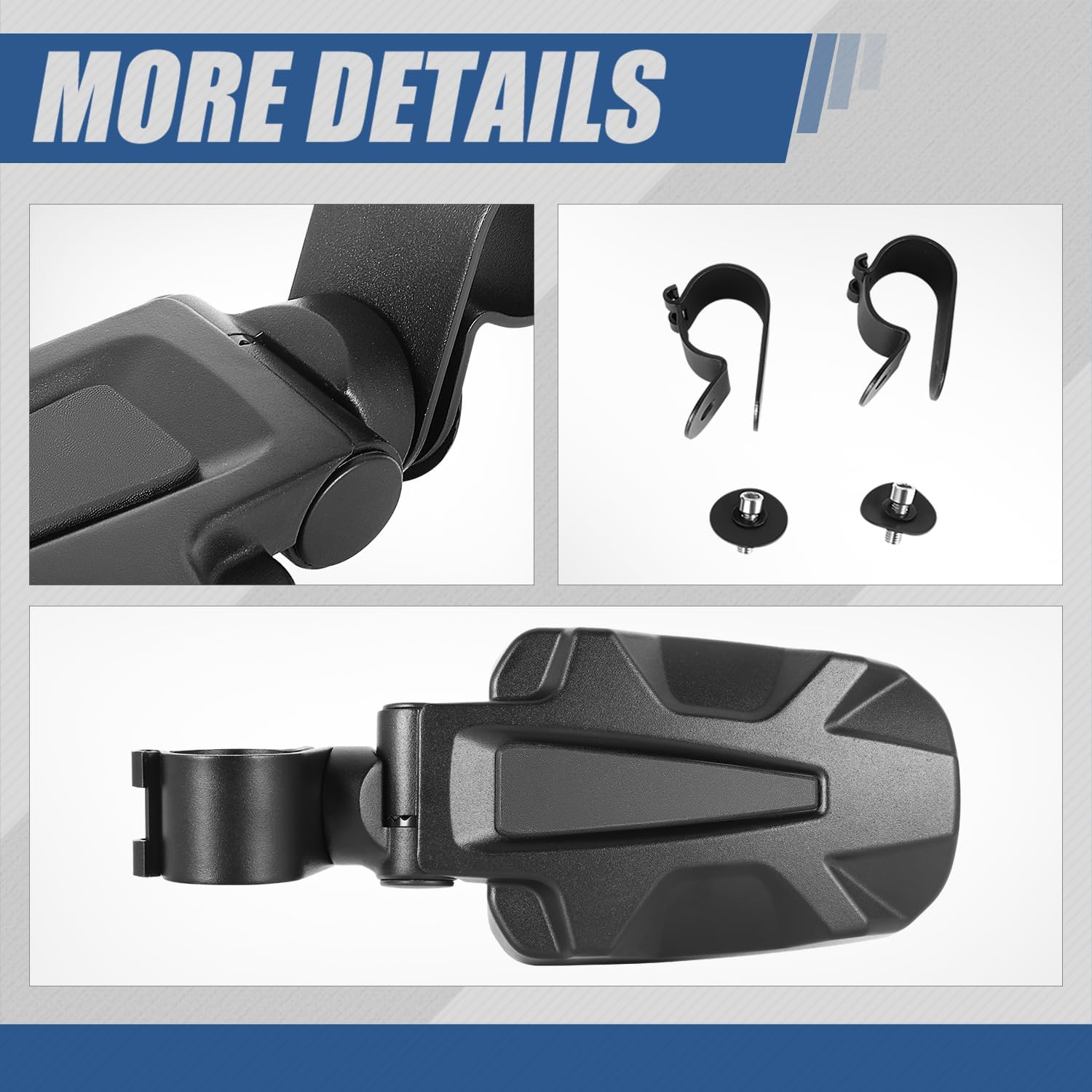 Auto Dynasty UTV Side Mirrors Convex Rear View Anti-Glare 360 Degrees Rotated Roll Cage Bar Mount Adjustment Handlebar Universal for Polaris Can Am Kawasaki Arctic Cat Pioneer Yamaha UTVs (Shape A)