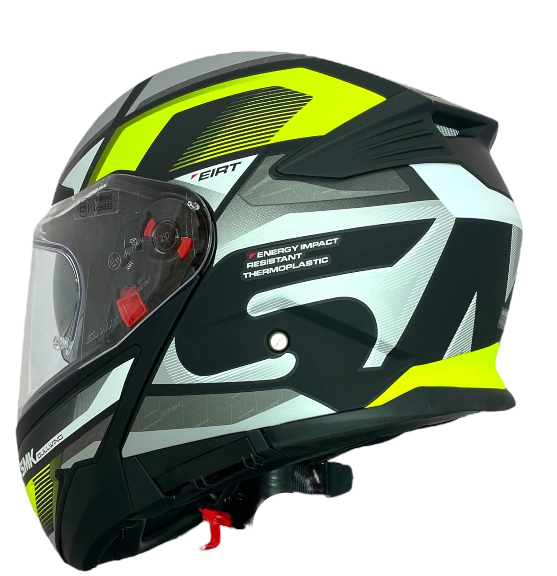 SMK Helmets Casco Modular GULLWING Venture Decorado Mate Blanco Y Amarillo 22.06 con Doble Visor P/J (L 59/60)