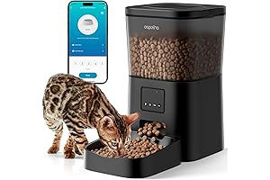 WiFi Automatic Cat Feeder, Bluetooth Connected 2.4Ghz Remote Control 12 meals/ 24H