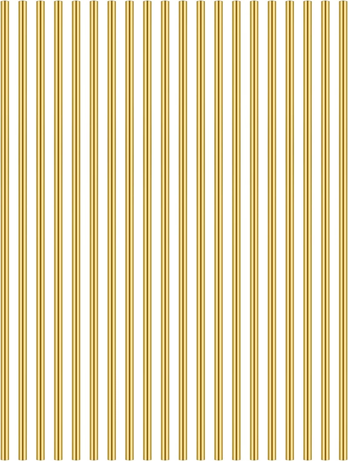 20 Pieces 12 inches 3/32 inch/2.5mm Brass Round Rods, Favordrory Brass Rods Lathe Bar Stock, 3/32 inch/2.5mm in Diameter 12 inches in Length