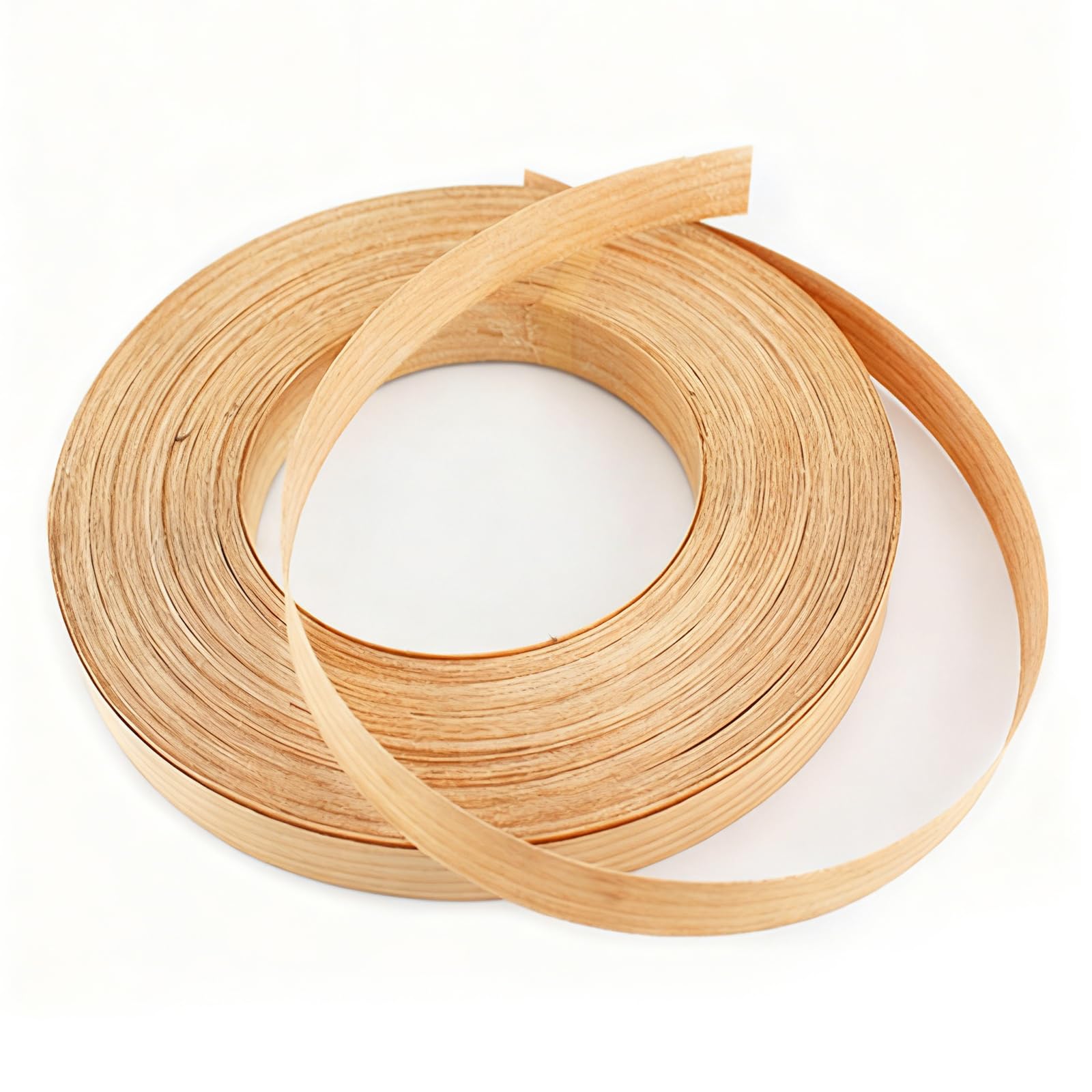 QYRDBGY 50mm Oak Wood Veneer Edging Strip, 15m Preglued Hot Melt Adhesive Edge Banding Tape Iron on Edging Strip for Furniture Kitchen Worktop DIY Repair