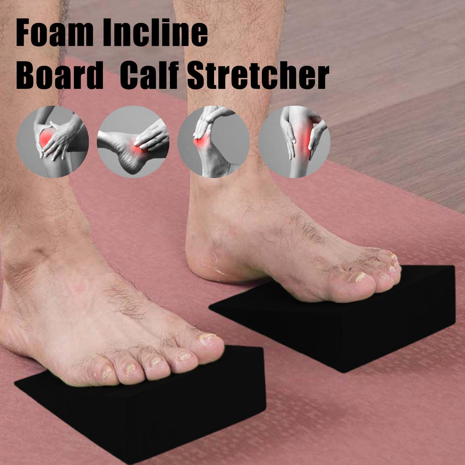 Famecia Squat Wedge Block 3 stuks kuitbrancards antislip squat helling schuine plank, beenverlenging, hellingplank platform voor hiel, verhoogde squat en kuitverhoging