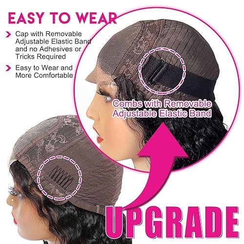 Miniatura 3 de FIRIEYA Pelucas de cabello humano ondulado profundo con encaje frontal para mujeres negras, densidad del 180 %, 4 x 4, HD, transparente, cierre de