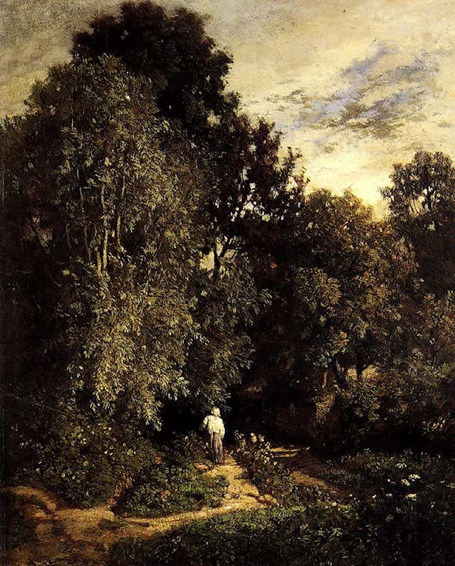 Poster décoration chambre paysage bois de Troyon, art mural vintage 60x90