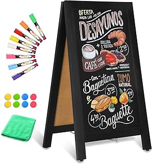 Wooden A Frame Sign, 40" x 20" Black Magnetic Sandwich Chalk Board