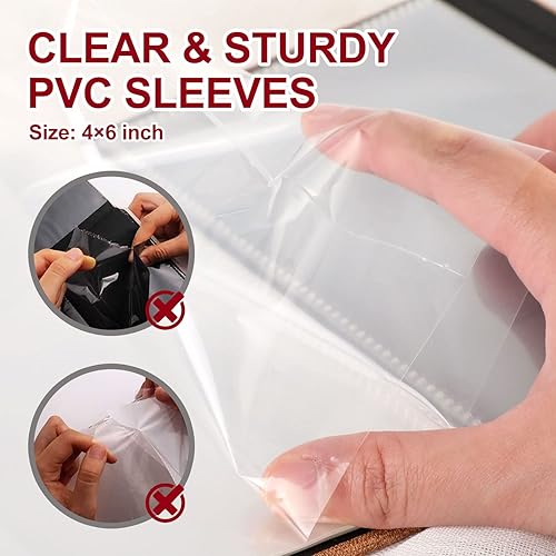 Miniatura 6 de Ywlake Álbum de Fotos 4x6 100 Bolsillos 2 Paquetes, Conjuntos de Mini Álbumes de Fotos de Lino de Pequeña Capacidad, Cada Paquete Contiene 100