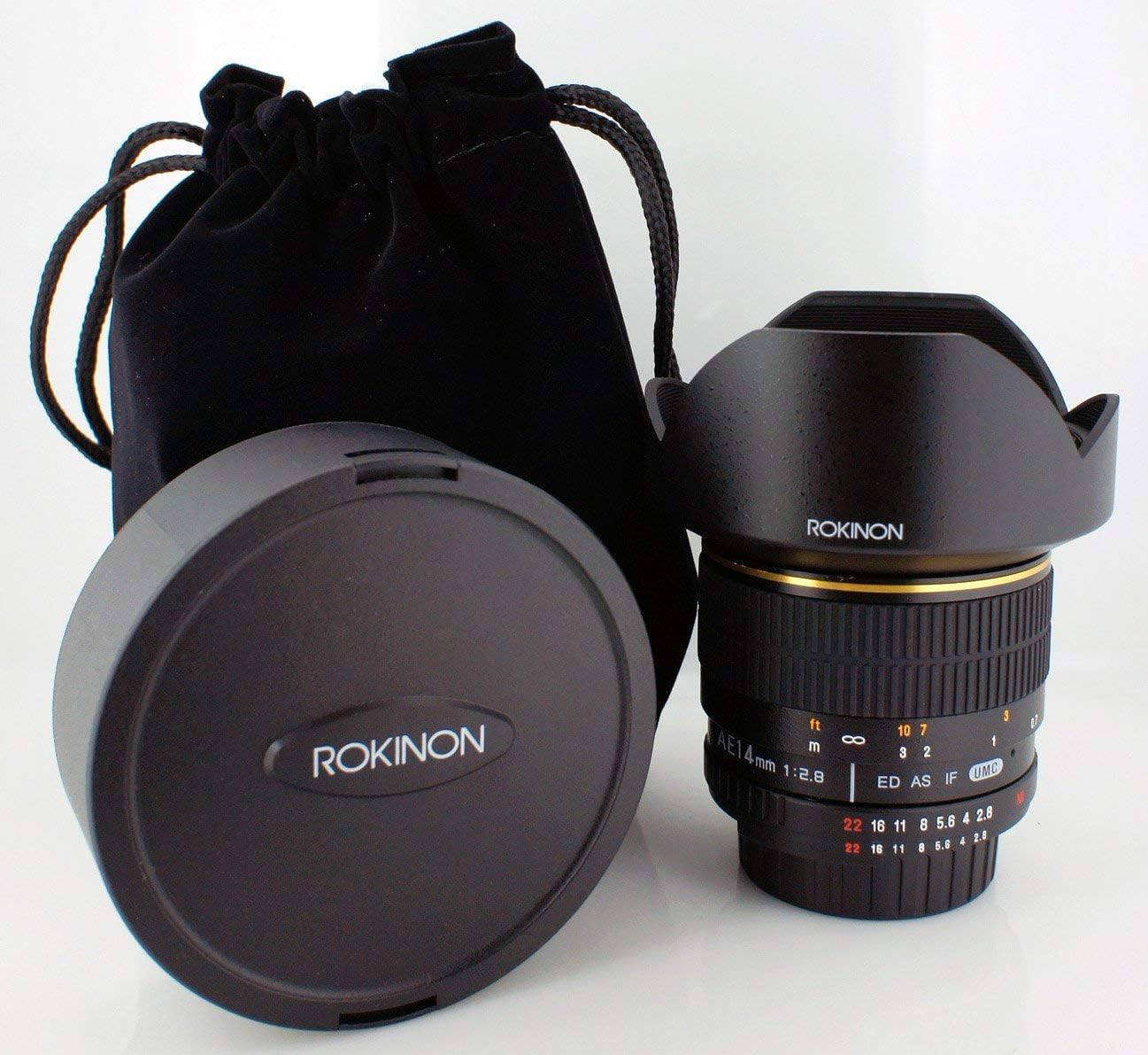 Rokinon 14mm f/2.8 IF ED UMC Ultra Wide Angle Fixed Lens w/ Built-in AE Chip for Nikon (Renewed)