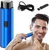 Mini Electric Shaver, Portable Pocket Grooming Device, Washable Mens Razor, USB Rechargeable Travel Size Trimmer, Button, Wet Dry Function, Compact Facial Hair Removal Equipment