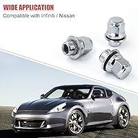 Vista 6 de Tuercas para rueda M12x1.25 con asiento magnético, tuerca de bellota de 1.46x1.16 pulgadas con extremo cerrado, tuercas de rueda cromadas