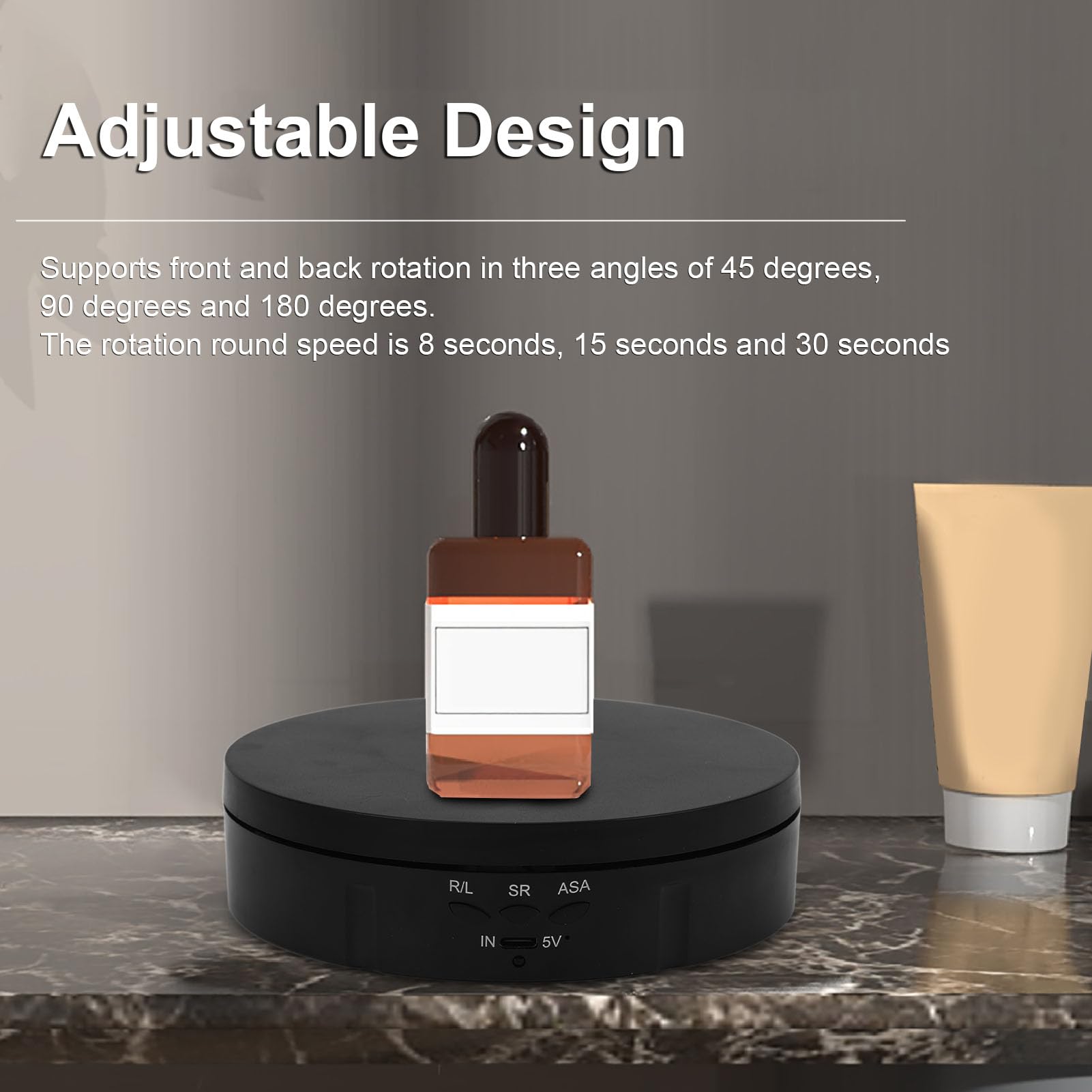 Sorandy 360 Grad Drehbarer Drehtellerständer, Verstellbare Fernbedienung für Produktfotografie-Displays 15 cm, 18 cm, 22