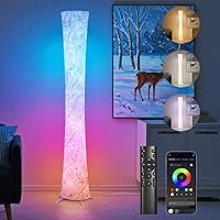 WORLDWIN 61" Smart RGB LED Corner Floor Lamp - Music Sync, 16M Colors, 3 Temps, App/Remote, Bedroom Living Room