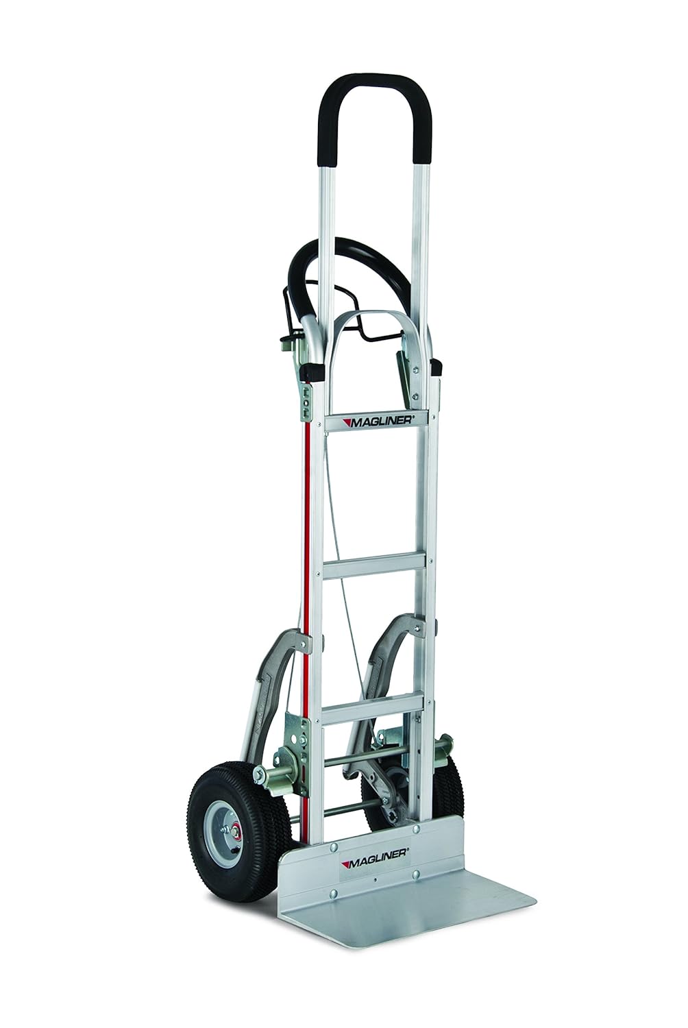 Magliner NPK122G2C5H Aluminum Paddle Brake Hand Truck, U Frame Extension with Foam Sleeve, Loop Handle, 60" Height x 21-1/2" Width x 20-1/2" Length, 500 lb Capacity, Silver