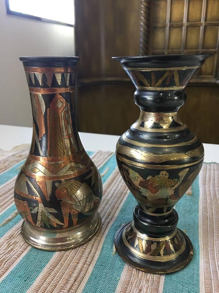 古代エジプト風陶器壺　おしゃれ 古代エジプト風陶器壺 おしゃれ