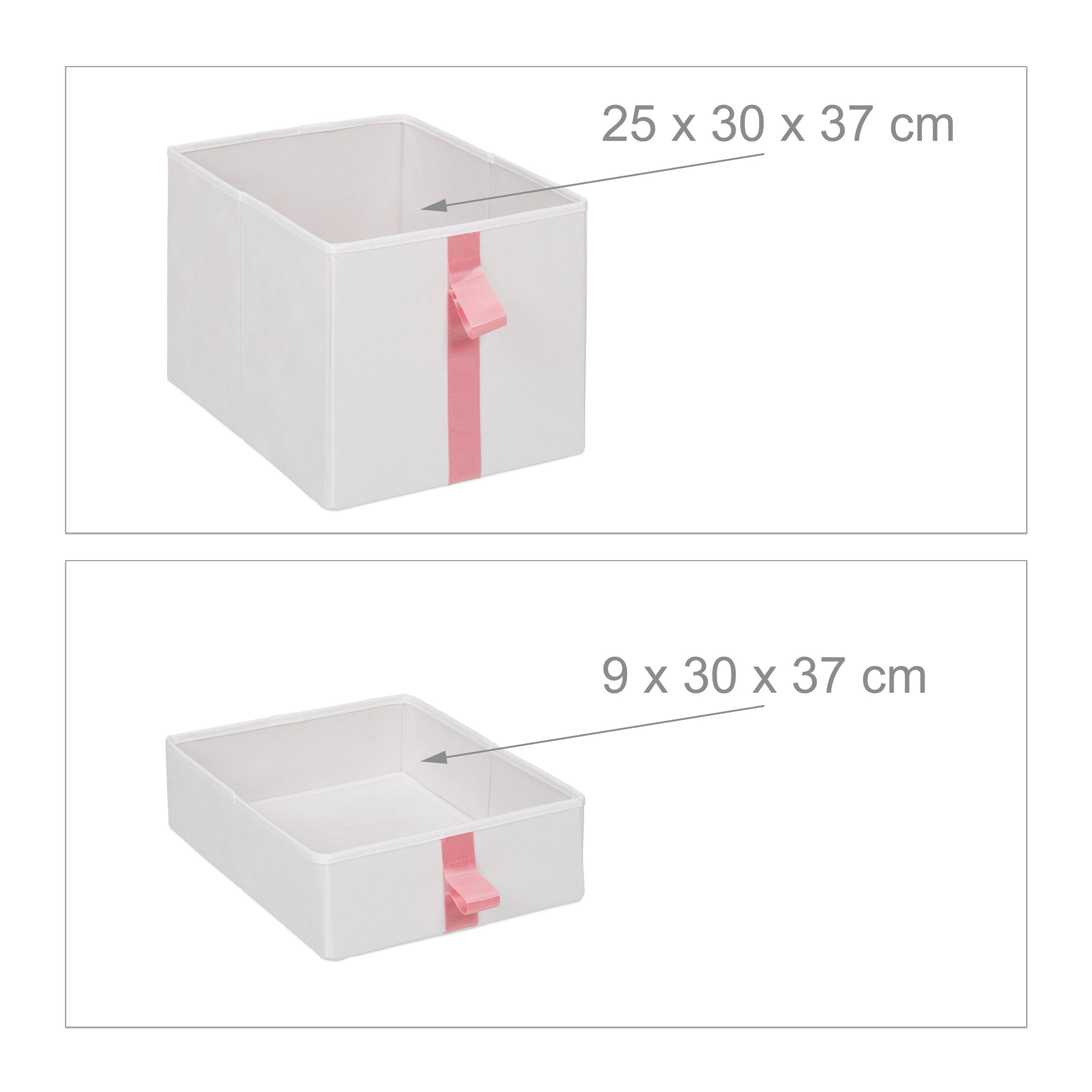 Relaxdays Kommode, Kinder, 4 Stoffschubladen, HBT: 109,5 x 36 x 40,5 cm, Schubladenschrank, Metallgestell, weiß/rosa