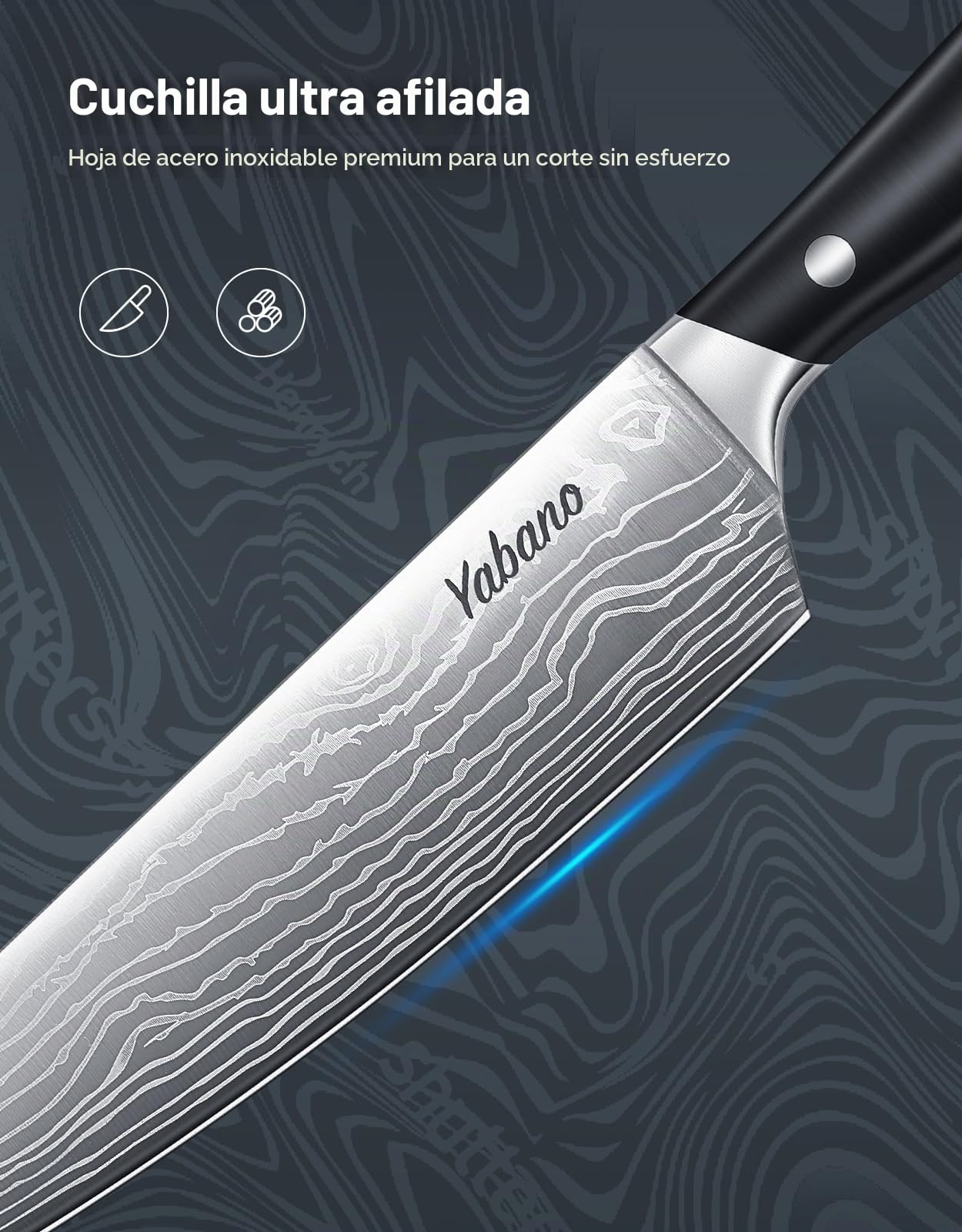 Yabano Juego de cuchillos, 14 Piezas juego de bloque de cuchillos de cocina de acero inoxidable alemán, juego de bloque de cuchillos de cocina con afilador incorporado