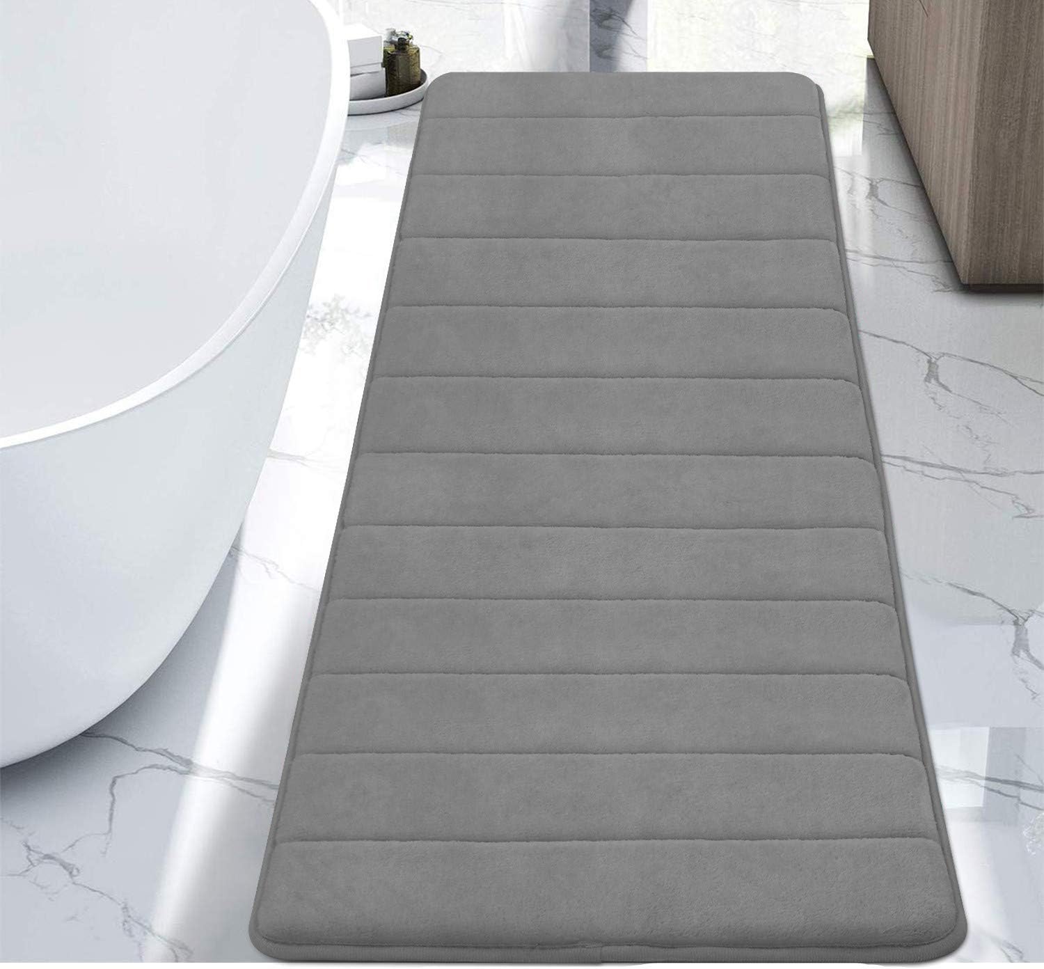 Memory Foam Bath Mat Rug, KIMODE Anti-Fatigue Soft Absorbent