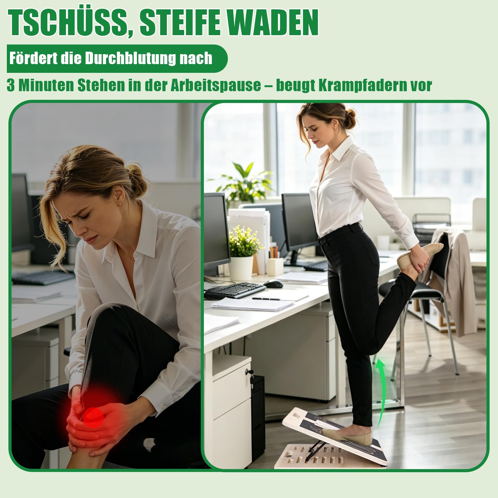 2 in 1 Wadendehner Balance Board mit 12 Winkeln 18°-53° Verbreitet