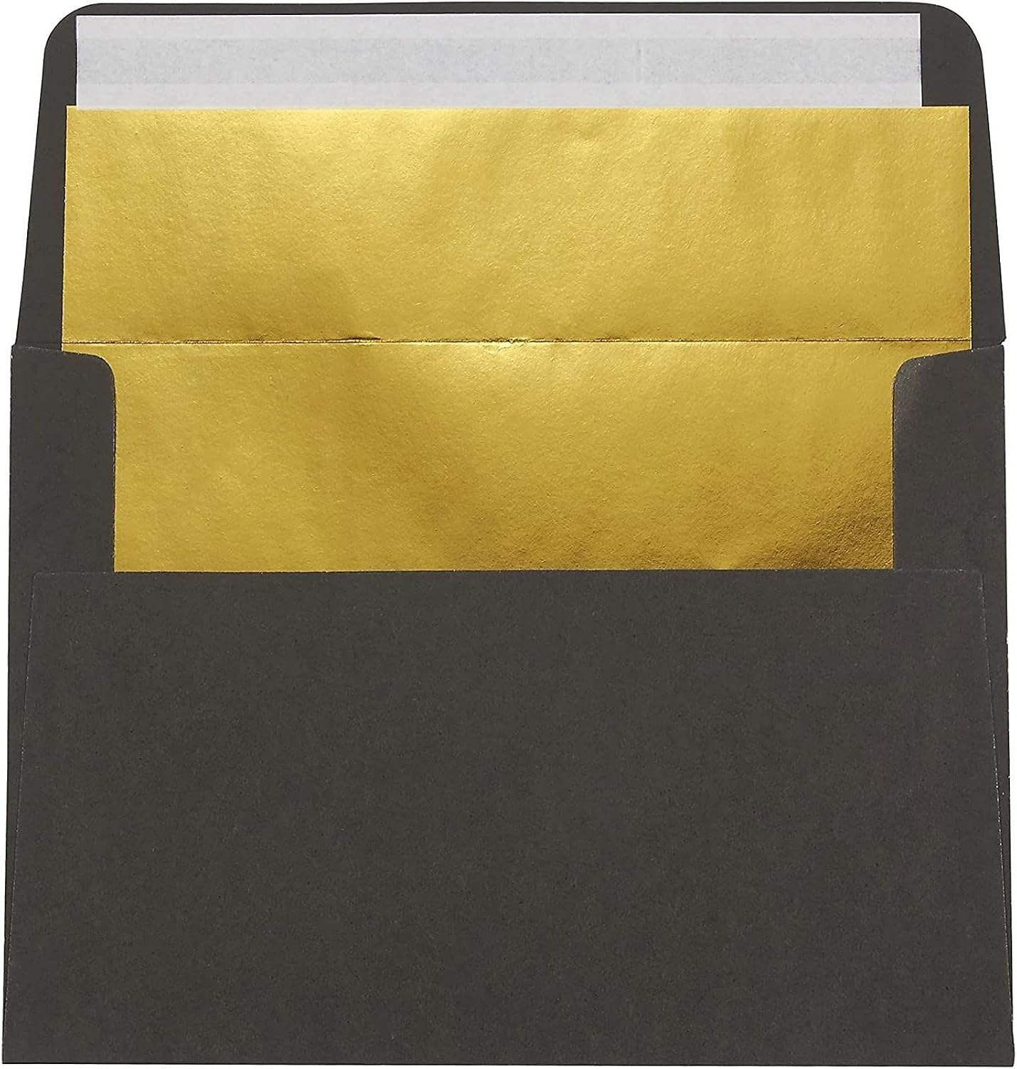 Black A7 Invitations Envelopes with Gold Foil Lining (5x7 Inches, 50 Pack)