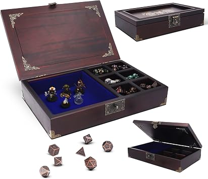 Dice tray 2 in 1 - dnd dice tray with dnd stuff - dice box & storage organizer | Dice rolling tray for RPG Table Games - dice case for rolling for Dungeons & Dragons Players