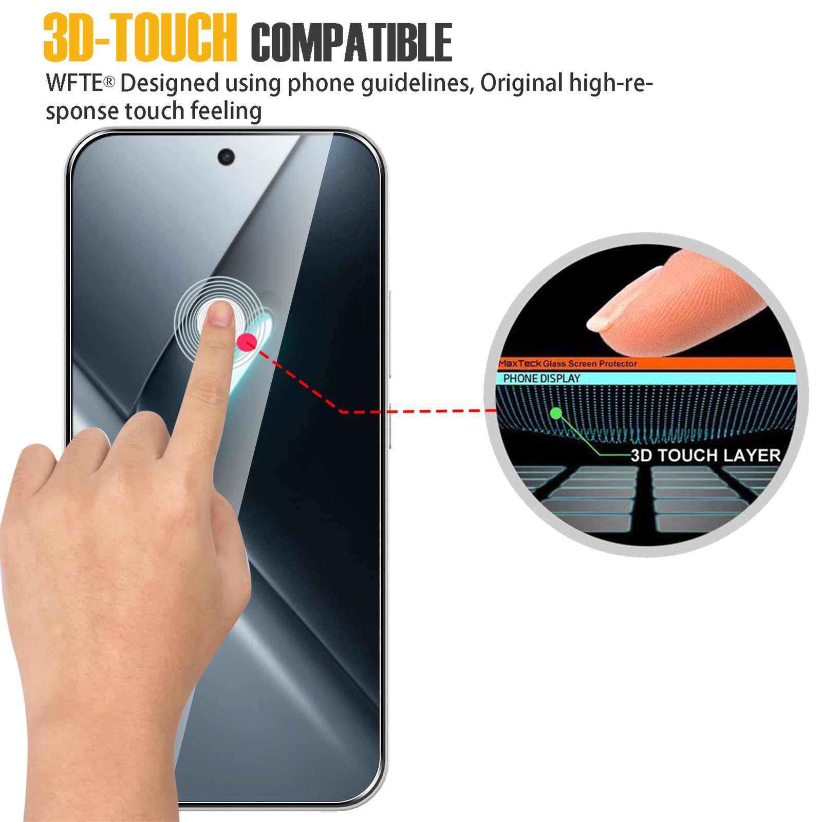 WFTE Zestaw 2 folii ochronnych na ekran ze szkła pancernego do Xiaomi Poco X8 Pro 5G, twardość 9H, odporna na zarysowania, antybąbelkowa, szklana osłona ekranu do Poco X8 Pro