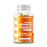 Vitamatic Sugar Free Vitamin D3 50,000 IU Weekly Supplement – 60 Pectin-Based Gummies High-Potency Vitamin D for Bone, Teeth & Immune Support