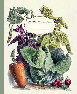 Vintage Vegetables Notebook. Vegan Diet Journal or Diary for Cooking Recipes or Vegetarian Shopping List. Vegetable Garden Journal, College Ruled | 100 Numbered Pages | Table of Contents
