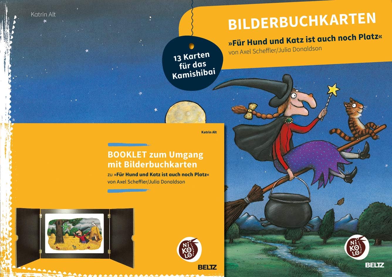 Bilderbuchkarten »Für Hund und Katz ist auch noch Platz« von Axel Scheffler und Julia Donaldson: Mit Booklet zum Umgang mit 13 Bilderbuchkarten für das Kamishibai