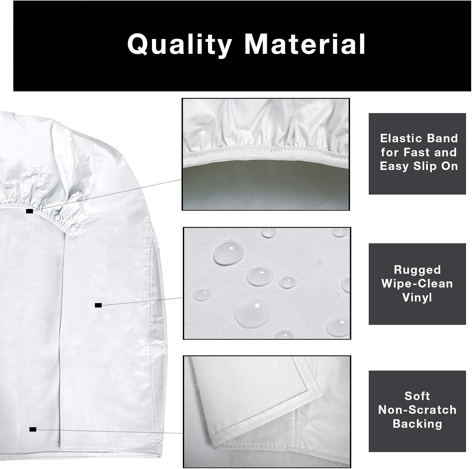 Smart Design RV Wheel Covers Set of 2 - Model 3 - Protects Against Rust & Outside Storage Damage - Trailer, Semi Trucks, Travel & Large Vehicle Tires - Fits 29-32 in Diameter Wheels - White with Felt