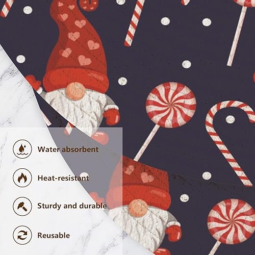 Miniatura 3 de 3 Pcs Pot Holders Trivets Set Christmas Gnomes for Hot Dishes 15in Cotton Thread Weave Absorb Water Potholders for Cooking Pot Farmhouse Kitchen