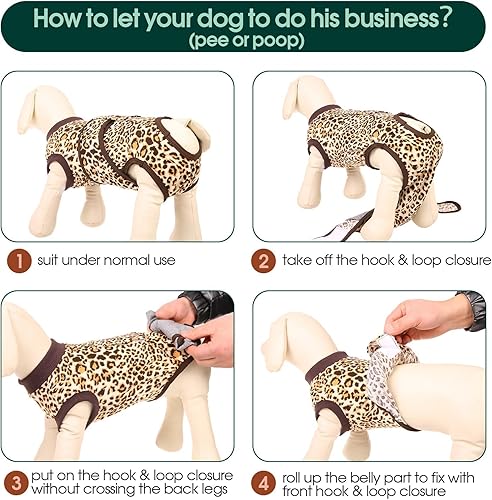 Miniatura 5 de Kuoser Traje de recuperación de cirugía para perros, traje de recuperación para perros machos hembras, mameluco para perro después de una cirugía