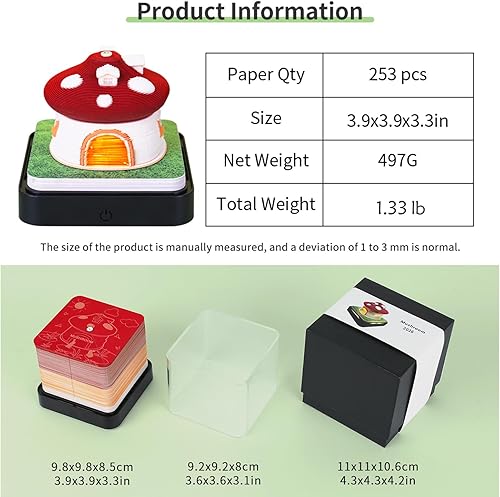 Miniatura 84 de RSLIPIN 3D Memo Pad Time Piece Calendar 2026,3D Calendar Memo Pad DIY Notes Notepad Paper Craft Art Romantic Tree House,2026 3D Desk Calendar With