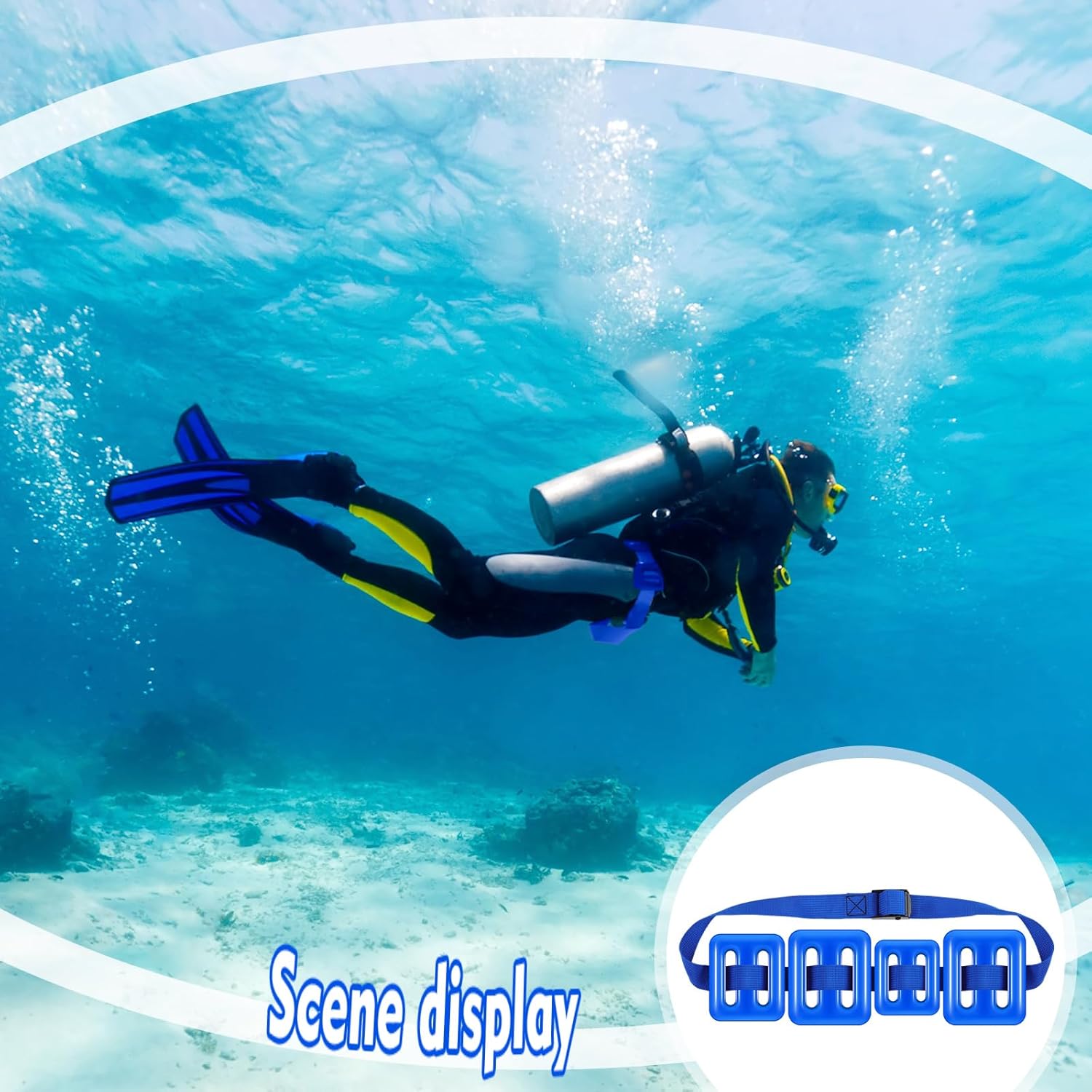 BBTO 6 Pack Dive Weights Belt for Scuba Diving Coated Dive Weights Nylon Dive Belt with Metal Quick Release Buckle for Free Diving Spear Fishing (1lb-3.3lb / 0.5kg-1.5kg)