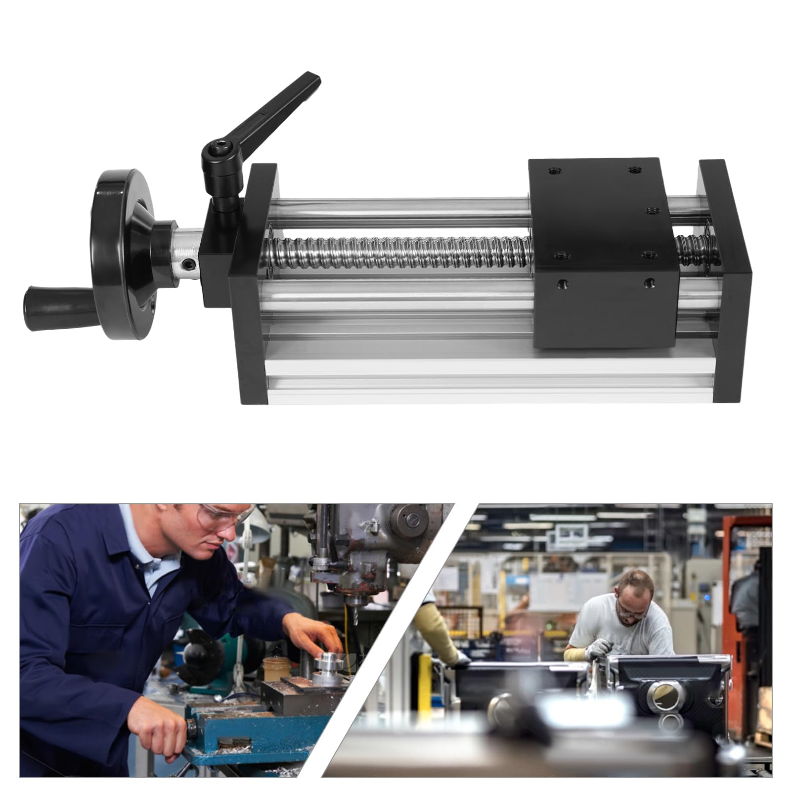 GMSLuu 100 mm/150 mm/250 mm Manual Sliding Table Linear Rail Guide,Dual Optical Axis Manual Sliding Table Linear Rail Guide Linear Guide Slide Table (100 mm)