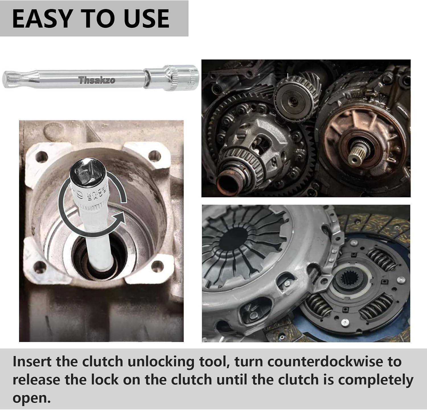 Dual Clutch Transmission Clutch Motor Electromechanical Unit Unlocking Tool for Focus Car Motors Transmission Ford Focus Clutch Reset Actuator Tool with 1/4" Drive