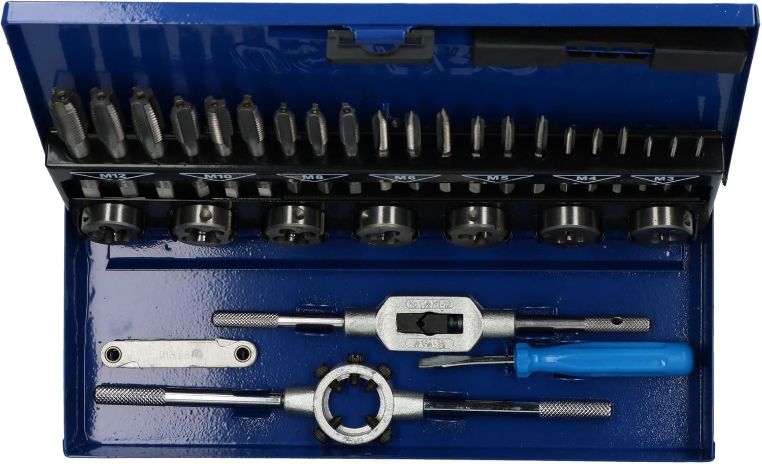 Metric Tap & Die Set M3-M12 1st 2nd & Plug Finishing 32pc US Pro AT607