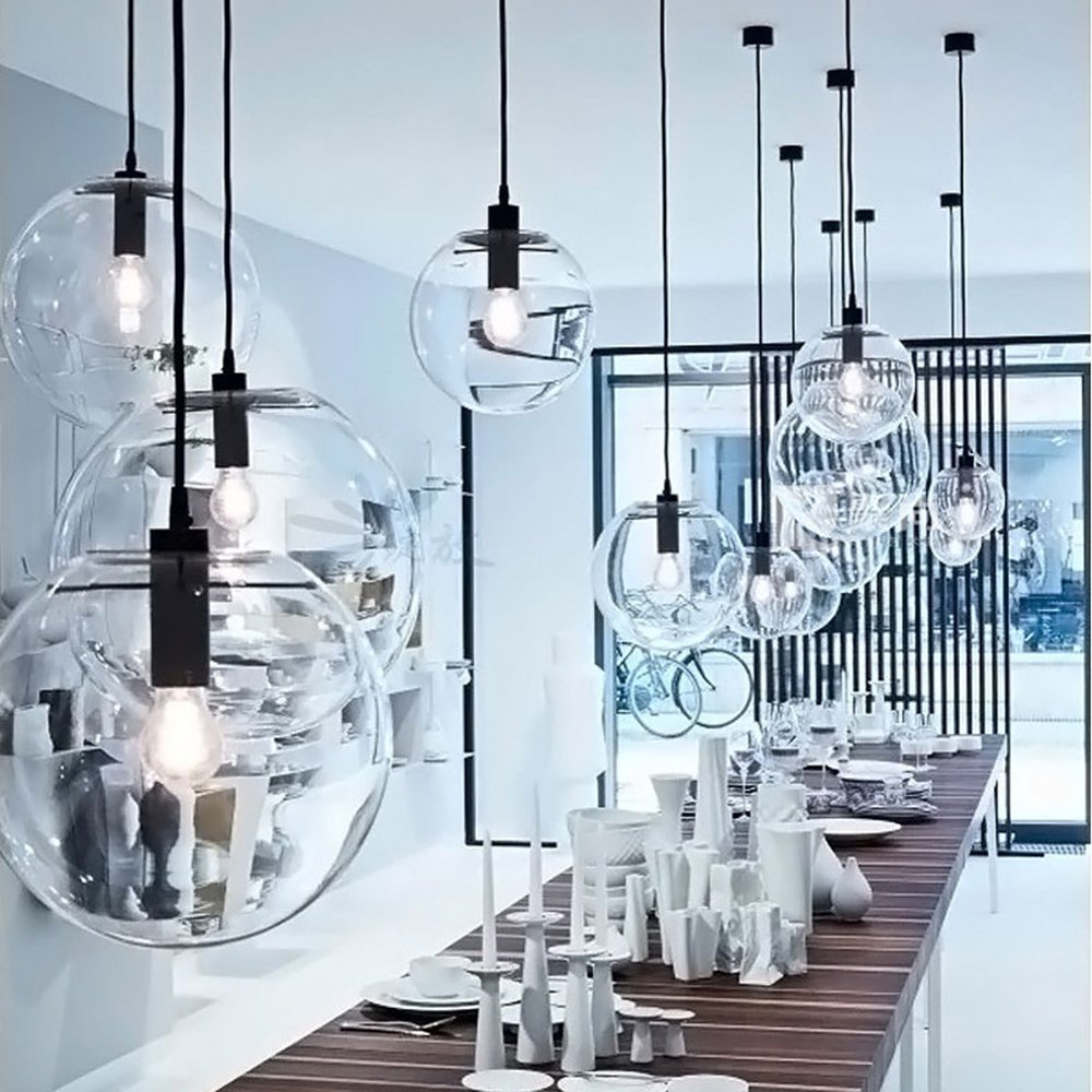 Billes en Verre Luminaire Suspension Boule verre Lustre Pendentif Lampe (30cm)