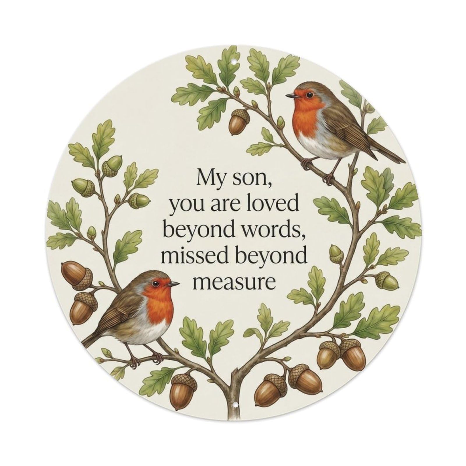 Okahys 8X8inch(20X20cm) European Robin Garden Sign Heaven Love Son Metal Tin Sign