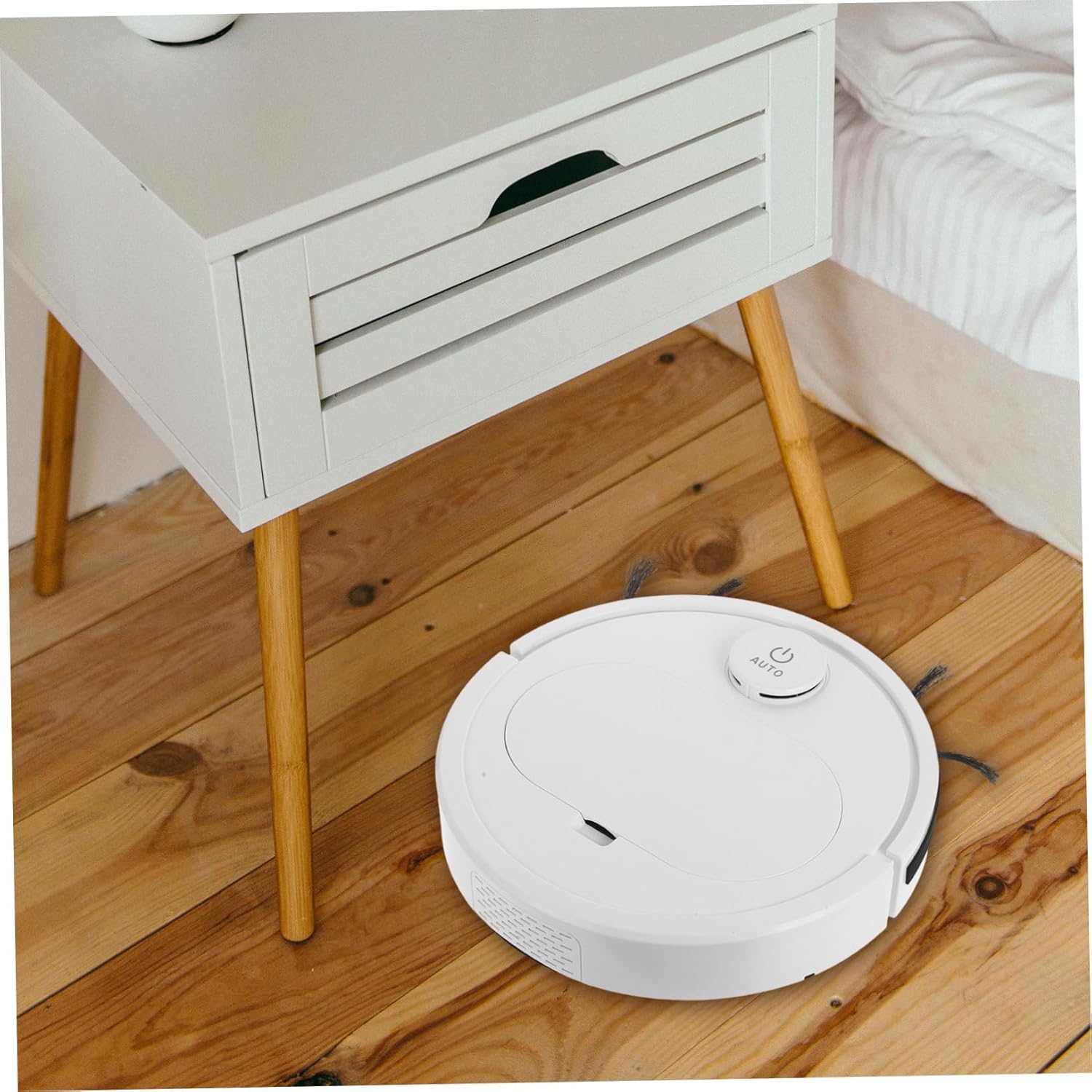 PRETYZOOM Automatic USB Rechargeable Function Intelligent Floor Sweeping Machine for Home White Portable Dust Catcher for Carpets and Hard Floors