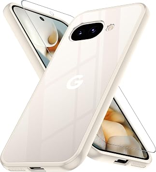 Google Pixel 9a Case, Beige, Yellowing Prevention, For Google Pixel 9a, Shock Resistant, Glass Film Protection, Fingerprint Resistant, Drop Protection, Durable, Strap Hole, Slim, Lightweight, Soft
