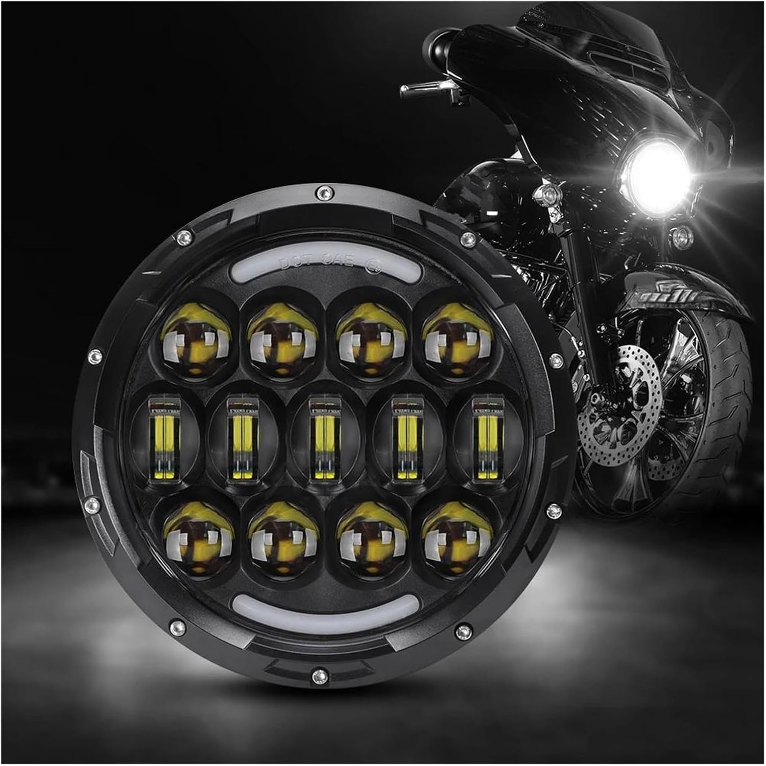 faro de motocicleta Para Motocicleta Para 2009-2016 Para Tri Glide Para Ultra Para Faros delanteros LED para motocicleta Cl1 Faros delanteros LED de 7 pulgadas Faros auxiliares