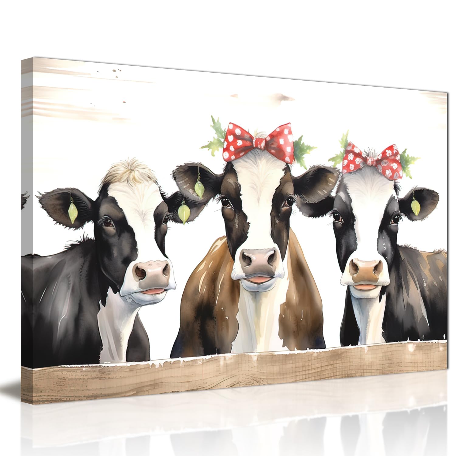 GLOKAKA Farmhouse Decor Wall Art Country Animal Rustic Cow Canvas Print Wall Art Picture for Living Room Bedroom Bathroom Kitchen Nursery Decor — image 1