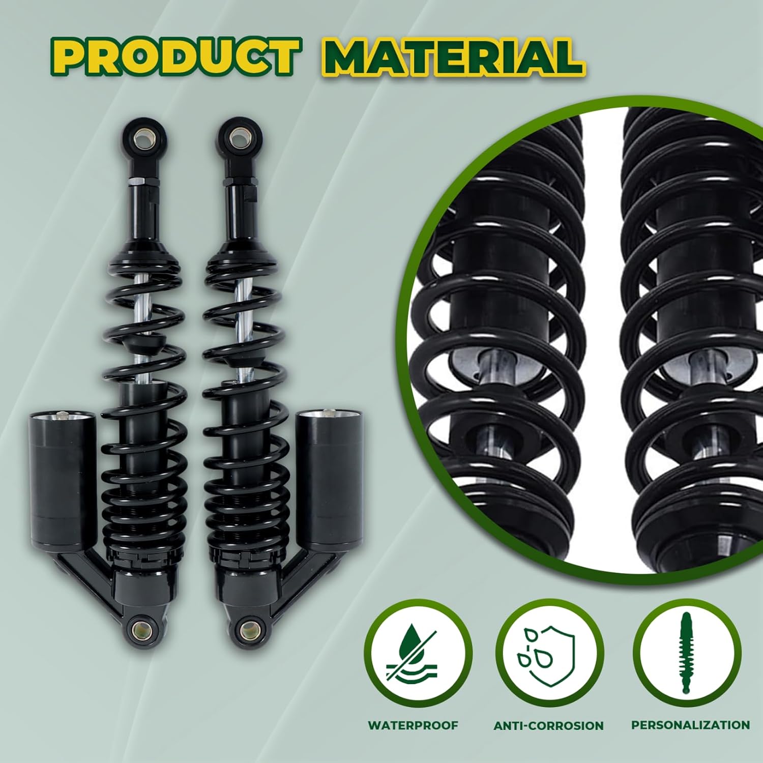 LABLT Universal Motorcycle Air Shocks Absorber 340 mm 13.5 Inch Rear Suspension Damper Replacement for Honda Yamaha and Most 150cc-750cc Sport Bikes, Dirt Bikes, Go-kart and Moped Quad