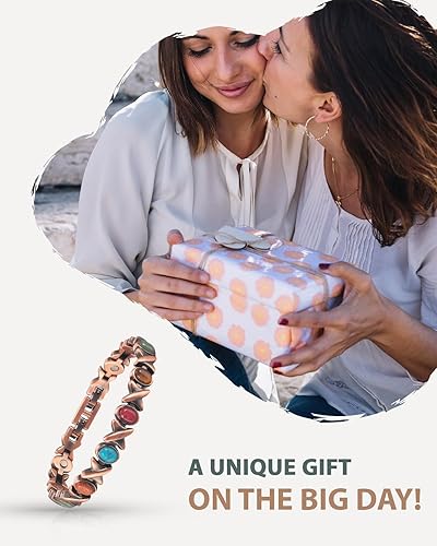 Miniatura 6 de MagVIVACE Tobillera de cobre para mujer para artritis y articulaciones, pulsera de tobillo de terapia magnética, regalo de joyería con imán efectivo