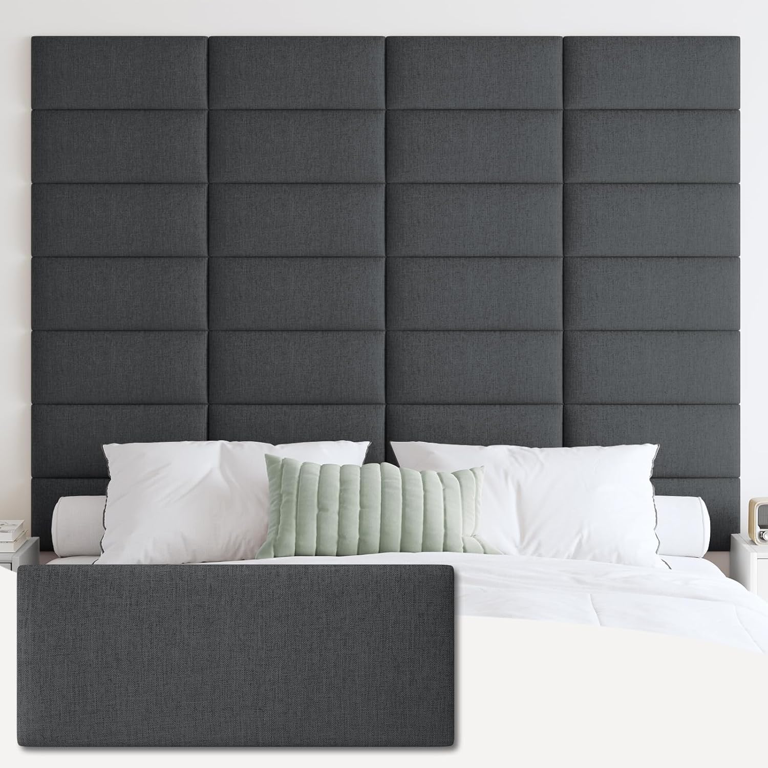 IFNOW Upholstered Wall Mounted Headboard, 3D Soundproof