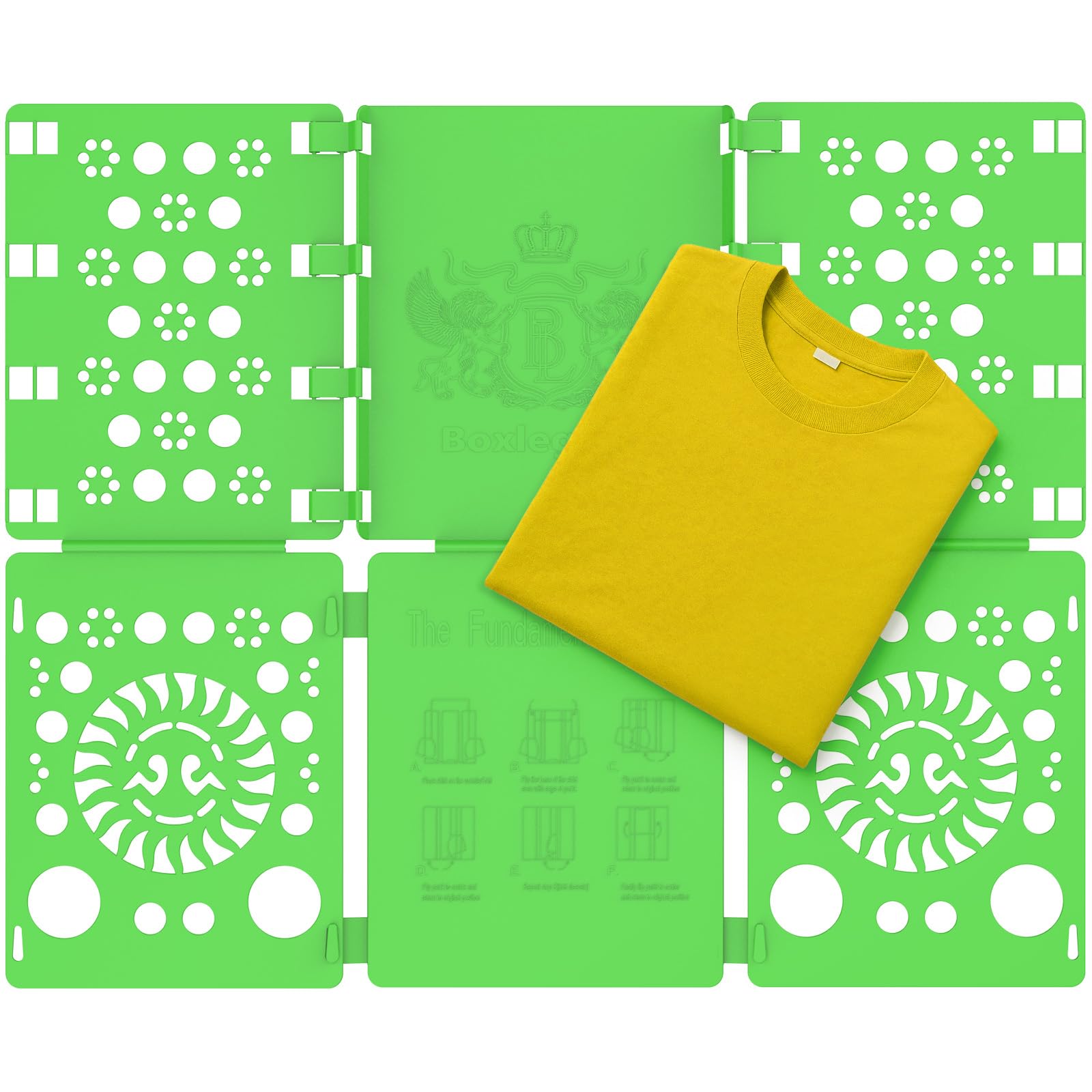 BOXLEGEND V2 shirt folding board t shirts clothes folder durable plastic laundry folders folding boards flipfold, Green