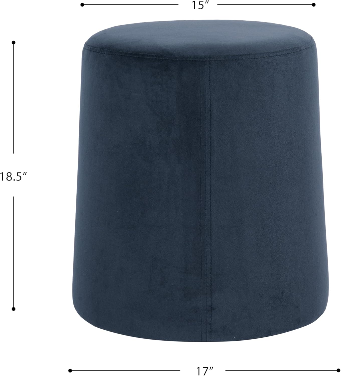 HomePop Organic Shape Ottoman (No Lid, Seat Only) | HomePop Home Décor | Round Pouf Foot Rest – Blue Velvet