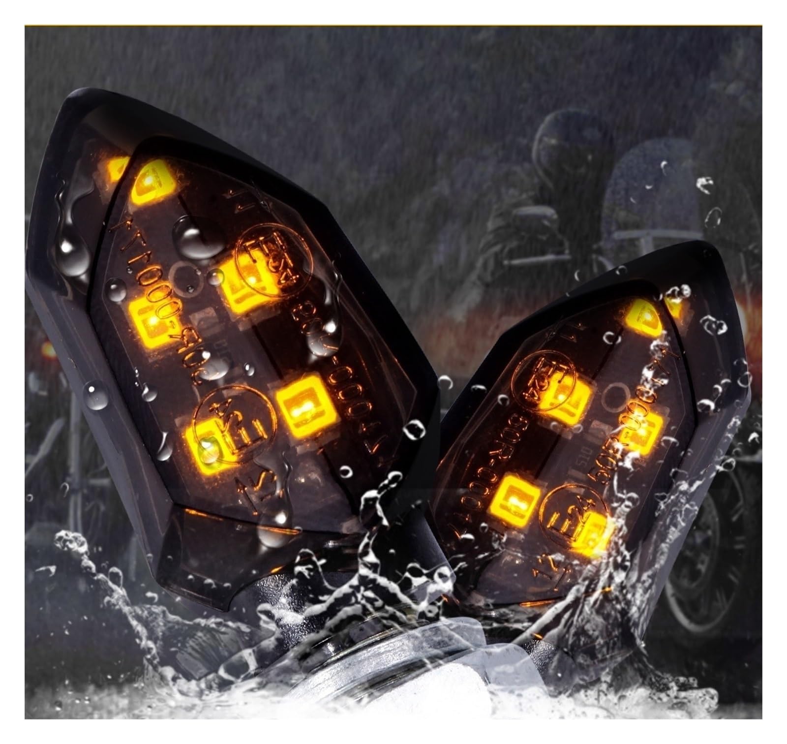 Intermitentes Motocicleta 4 Uds 5LED 12V Motocicleta Mini Luz LED De Intermitente Indicadores Lámpara Ámbar Intermitente Componentes Accesorios